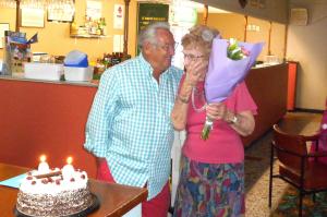 Margaret with club president Paul Whittenbury